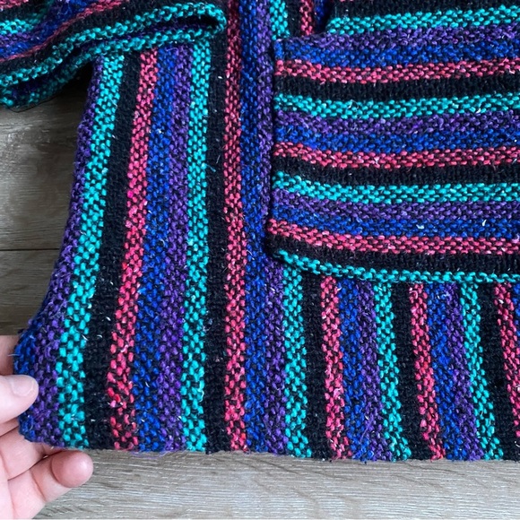 Vintage Baja Hoodie pullover hippie hoodie poncho - Picture 5 of 7